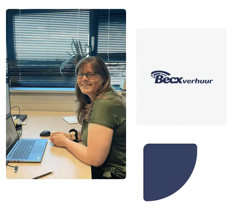 Nynke Wesseling van Becx Verhuur werkt aan de ontwikkeling van de verhuurapplicatie in Mendix.